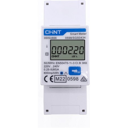 CHINT DDSU-666 Smart Meter 1.5 (6)A Monofazat, CT, Ecran LCD, Invertoare FV