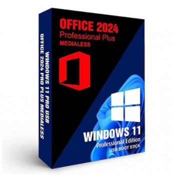 Windows 11 Pro USB cu Office 2024 Medialess - Suport USB